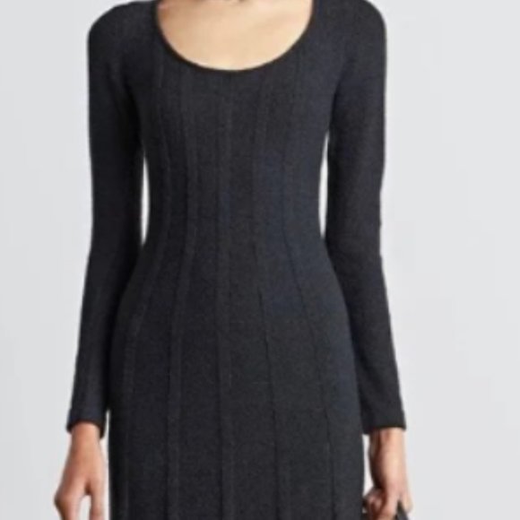 NWT Who What Wear Collection Thick Knit Evelyne Sweater Dress Plus Black Coal XL - Picture 2 of 6
